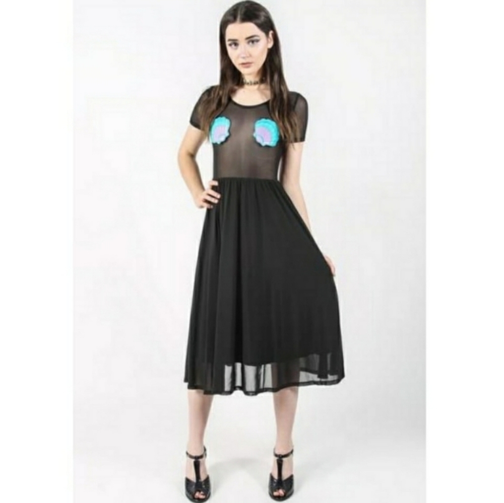 Iron Fist Mermaid For Mesh Life Dress Black Small NWT - Picture 2 of 7